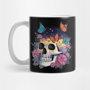 Floral Skull: Beauty and Darkness in Harmony Mug